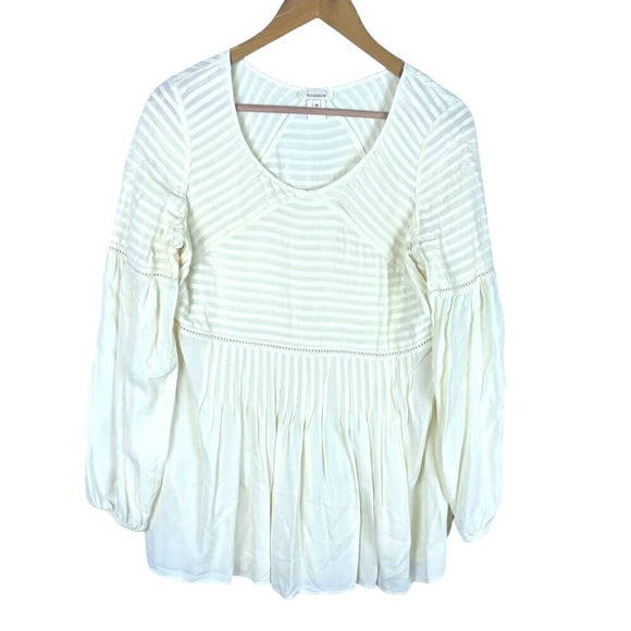Sundance Tops - Sundance Womens Cream Long Sleeve Rayon Blouse‎ Tunic Sz M Cottagecore Prairie